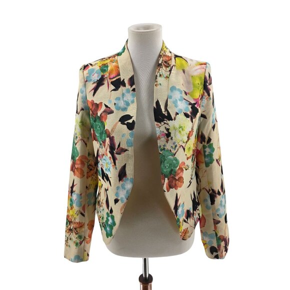 Ovi Jackets & Blazers - Ovi Womens Floral Blazer Jacket M Polyester Blend Made In China